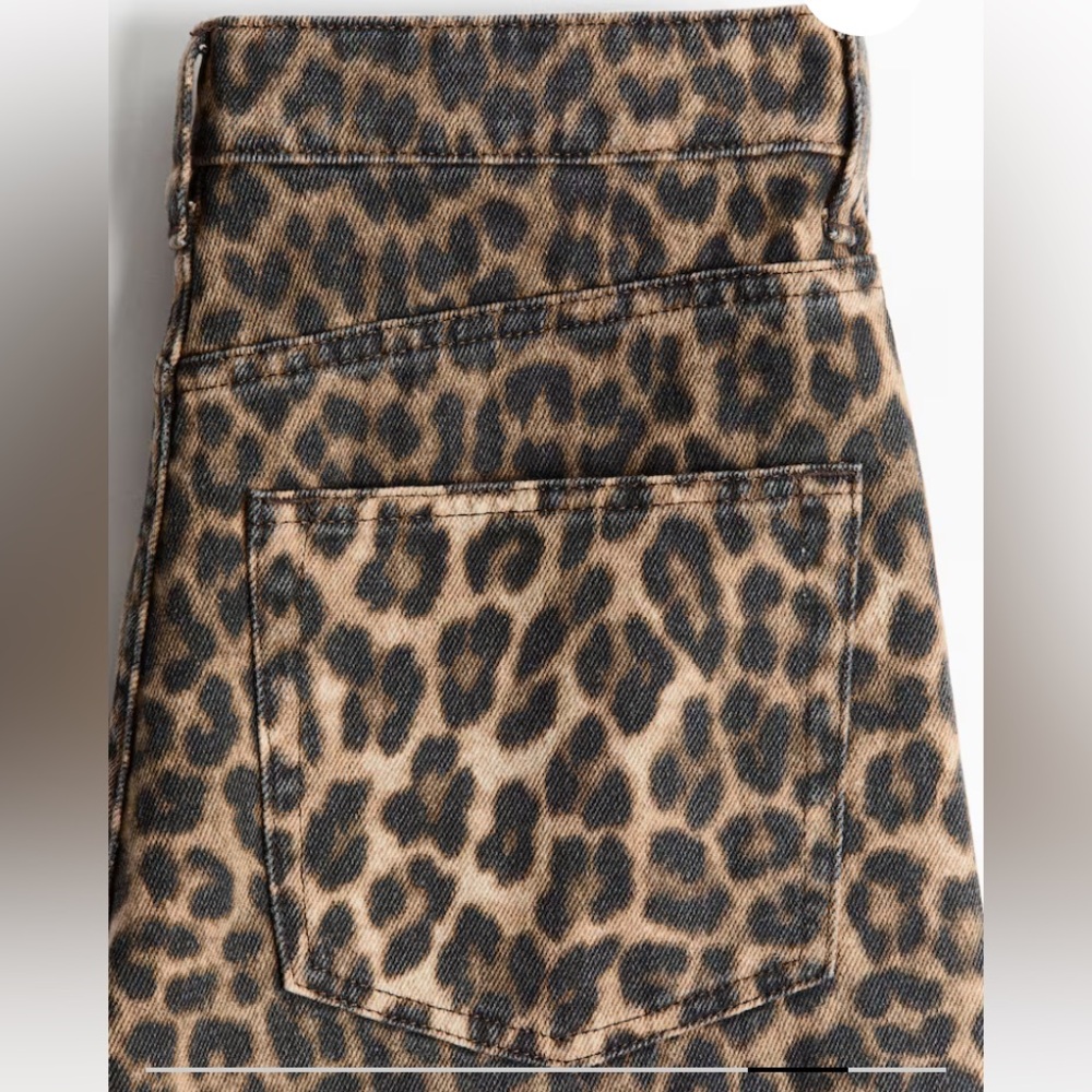 Leopard print high waist barrel jeans - size 4 - Picture 9 of 12